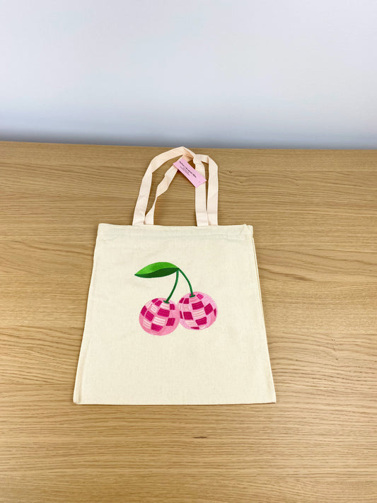 TOTE BAG BEIGE CEREZAS