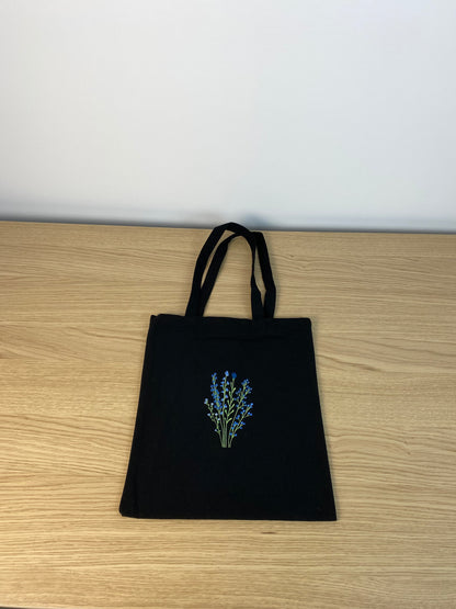 TOTE BAG NEGRA RAMO AZUL